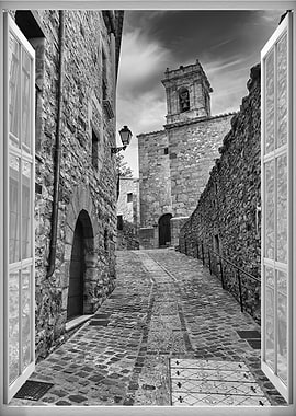 Window view town tower