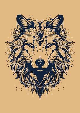 wolf head retro