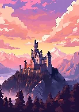Neuschwanstein pixel art