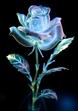 Blue Glowing Rose