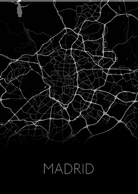 Madrid black City map