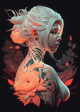 Floral Cyberpunk Girl