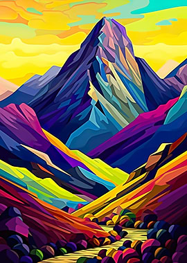 Abstract Colorful Alps