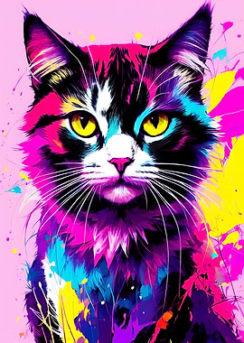 ABSTRACT COLORFUL CAT
