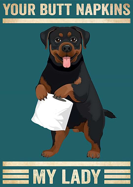 Rottweiler Butt Napkins