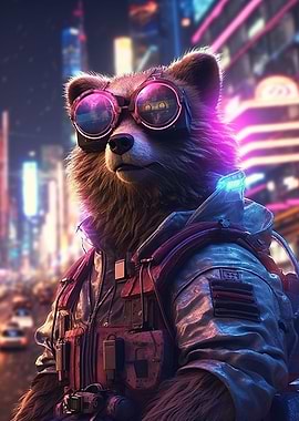 Cyberpunk bear sunglasses