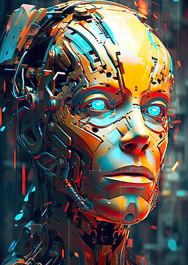 Abstract Art Robot Face