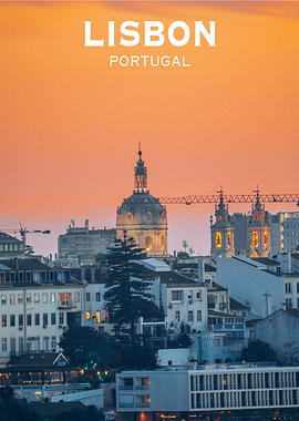 Lisbon church sunset