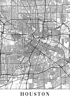 Houston White Map