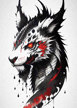 Japan Ink Style Dragon