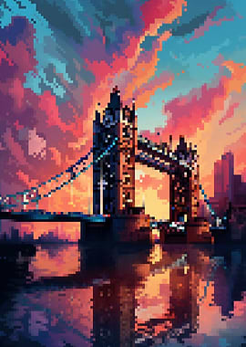 Tower Bridge pixel art