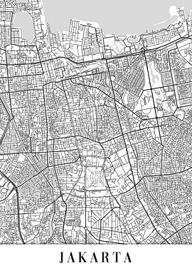 Jakarta White Map