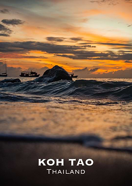 Koh Tao sunset wave