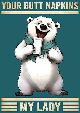 Polar Bear Butt Napkin