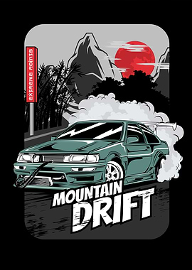 car drift red moon