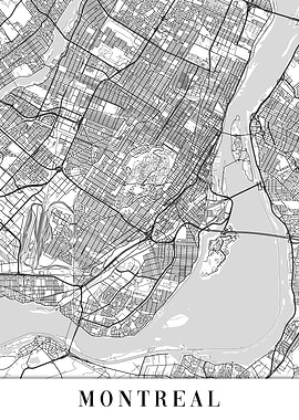 Montreal White Map