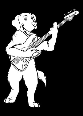 Bass Guitar Bassist Dog