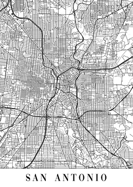 San Antonio White Map
