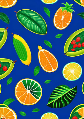 Floral Fruits and Leaves