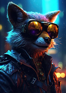 Cyberpunk fox sunglasses