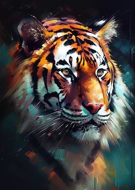 Colourful Tiger Portrait
