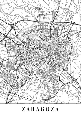 Zaragoza White Map