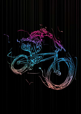 Bmx rider doing tricks in