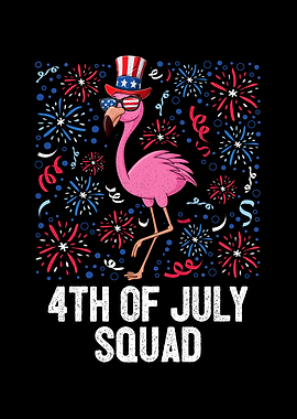 4th Of July Squad Flamingo