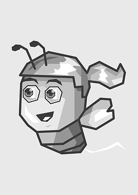 Bee Smile Gray Poster