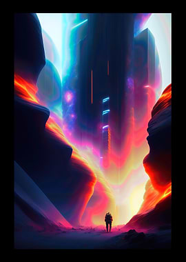 Mountain With Traveler Man