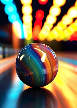 Rainbow Bowling Ball