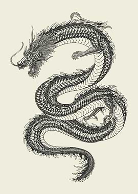 Angry japanese dragon