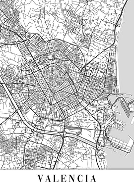 Valencia White Map