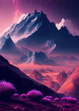 mountains moon space