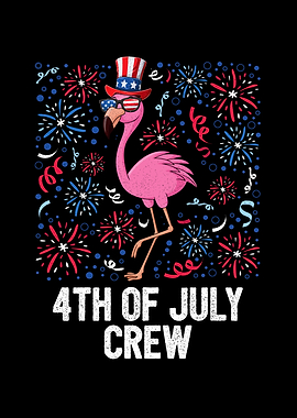 4th Of July Crew Flamingo
