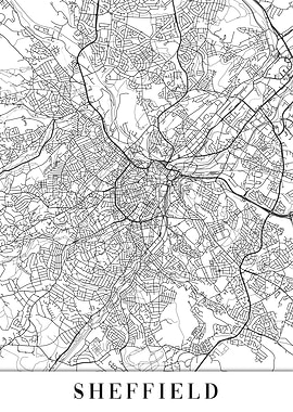 Sheffield White Map