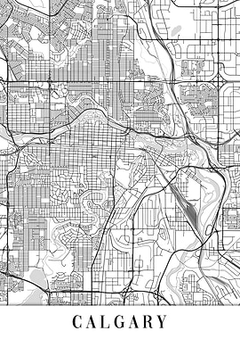Calgary White Map