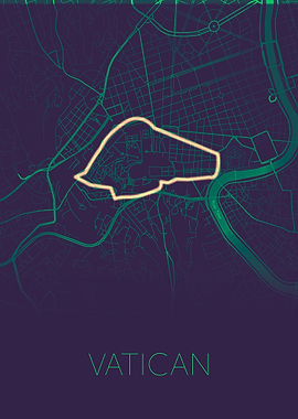 Vatican map purple green