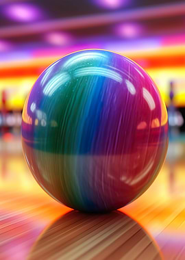 Rainbow Bowling Ball