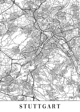 Stuttgart White Map