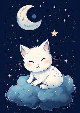 White Kitten Sleeping Away