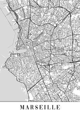 Marseille White Map