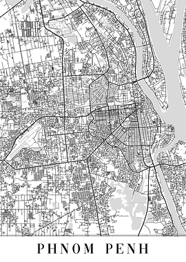 Phnom Penh White Map