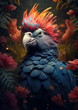 Bird mohawk in the jungle