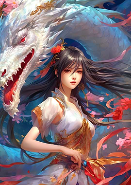 Mystical dragon girl