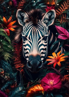 Zebra in the jungle art