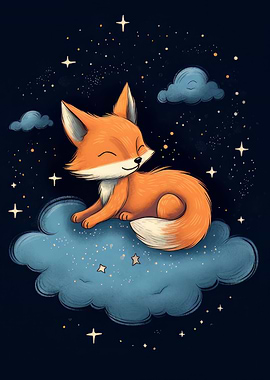 Baby Fox Sleeping Away