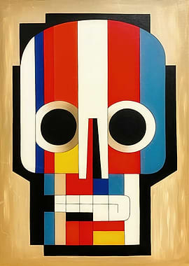 De Stijl Skull Three