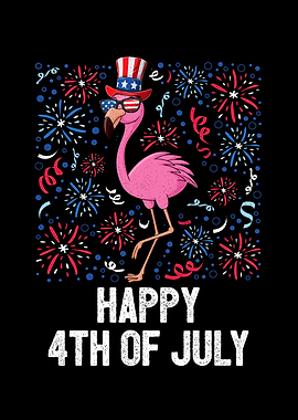 Happy 4th Of July Flamingo