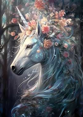 The Unicorn With Flowers